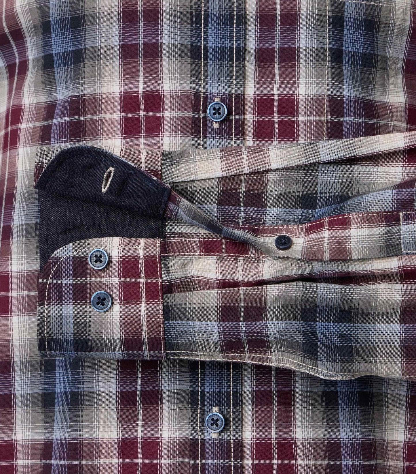 Casa Moda Casual Fit Checked Long Sleeve Shirt 400 - Burgundy