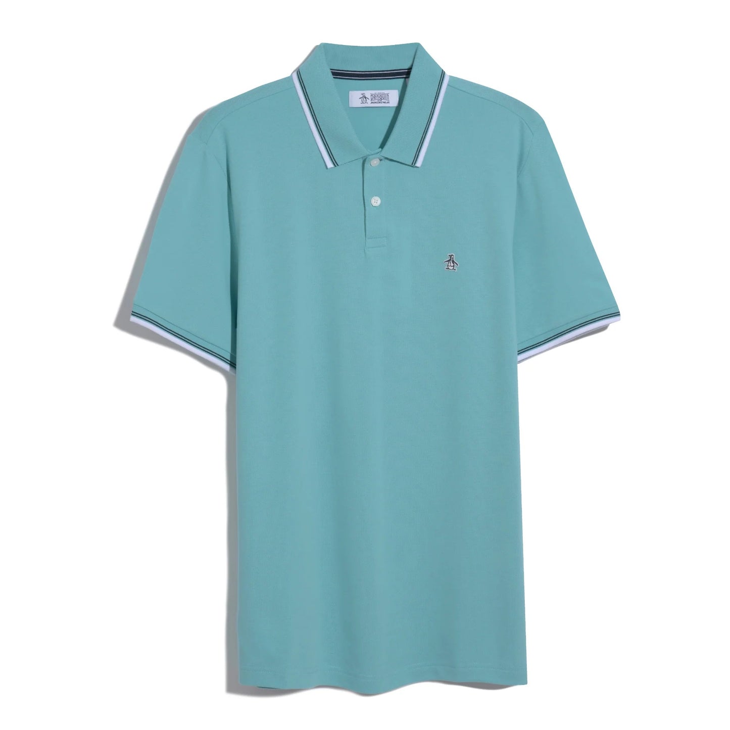Original Penguin Sticker Pete Tipped Pique Polo Shirt - Aquarelle