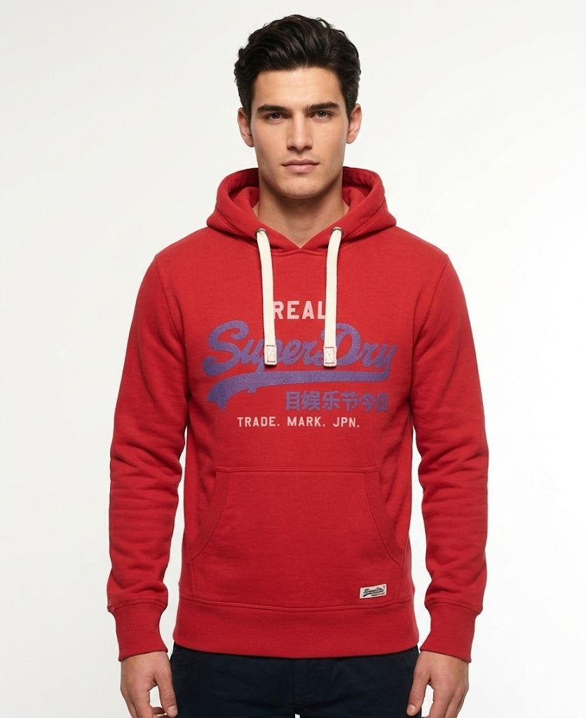 Superdry Vintage Logo Classic Hoodie - Base Red
