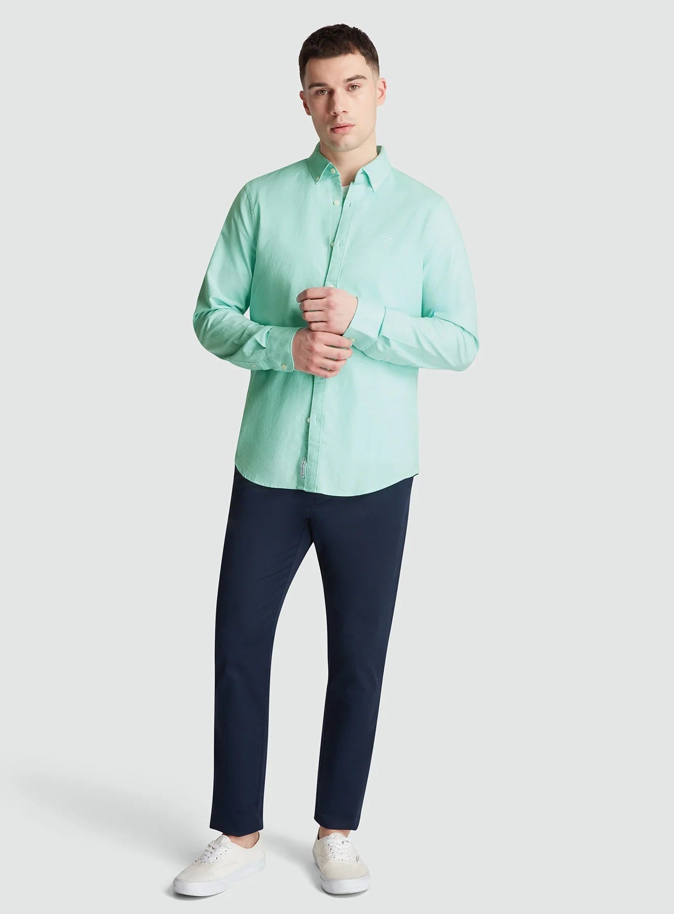 Original Penguin Long Sleeve Oxford Shirt - Blue Tint