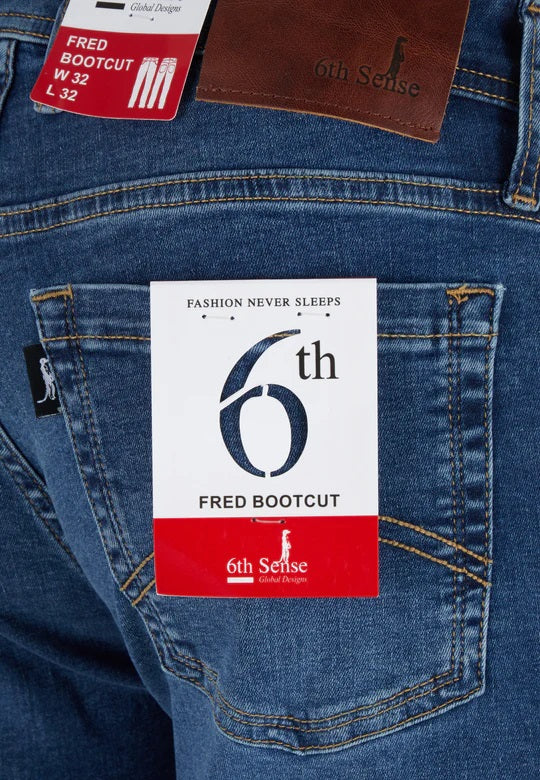 6th Sense Fred Stretch Boot Cut Jeans - Light Wash