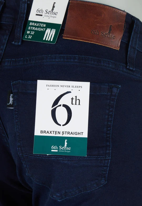 6th Sense Braxten Stretch Straight Cut Jeans - Stone Wash