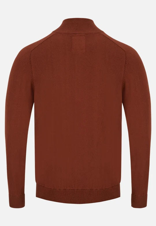 6th Sense Diego Half Zip Sweater - Cinnamon