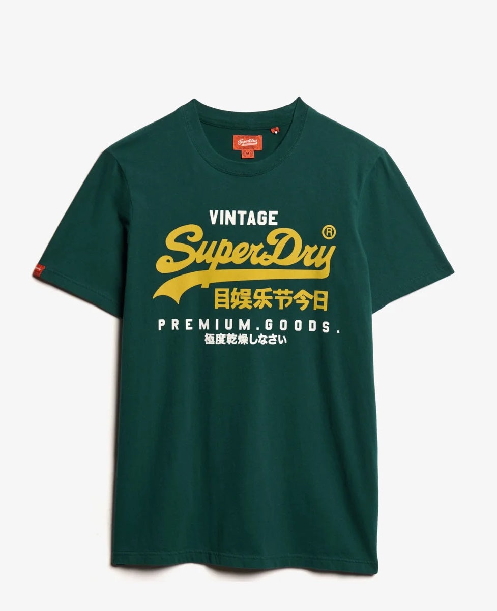 Superdry Vintage Logo Duo T-Shirt - Dark Pine Green