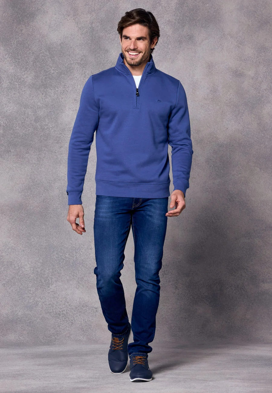 Rivet & Denim Flux Half Zip Sweatshirt - Steel