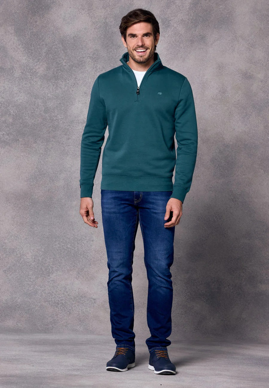 Rivet & Denim Flux Half Zip Sweatshirt - Aqua