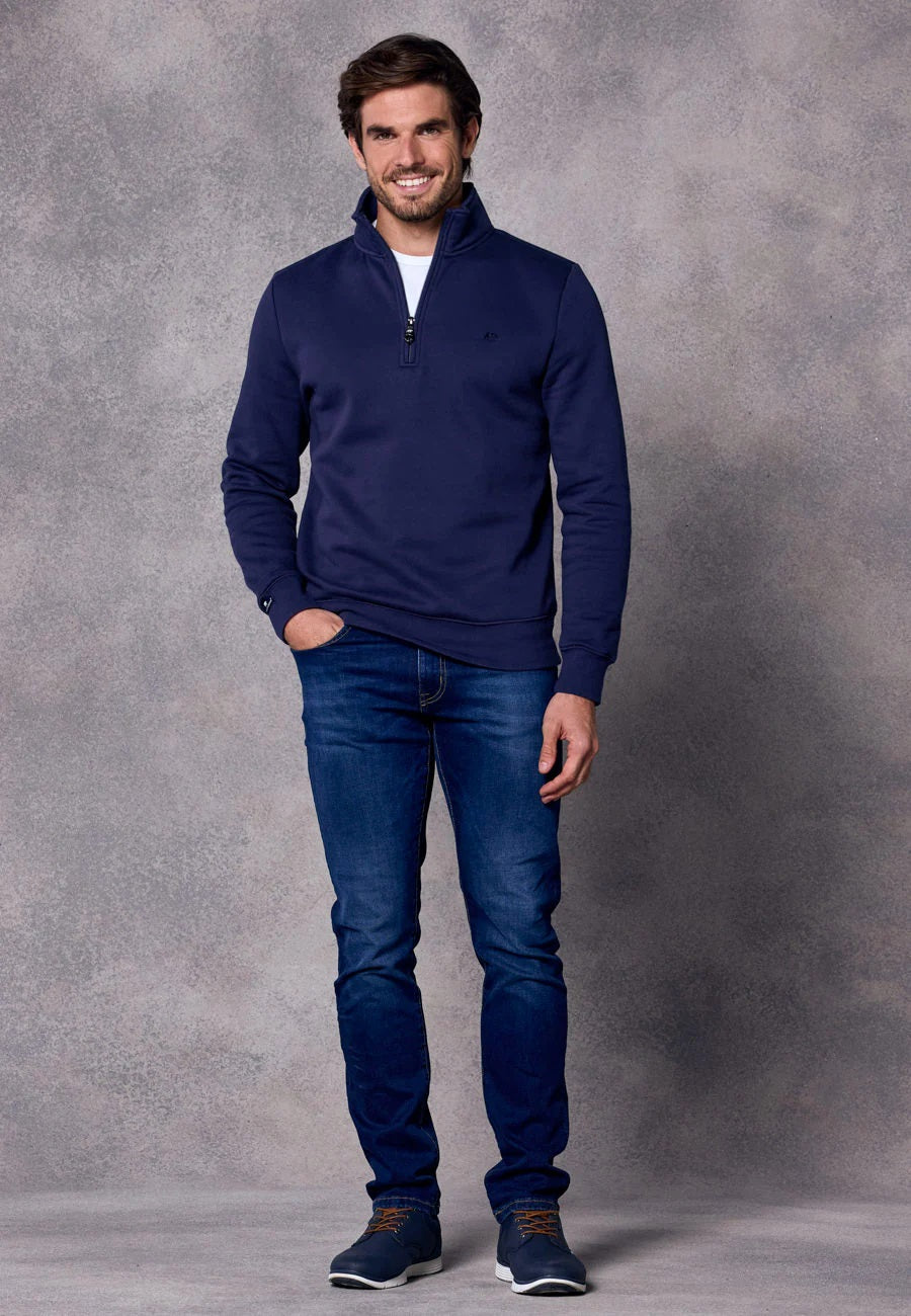 Rivet & Denim Flux Half Zip Sweatshirt - Navy