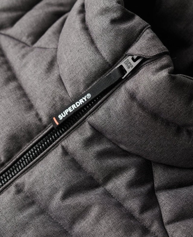 Superdry Tweed Fuji Padded Jacket - Charcoal Marl