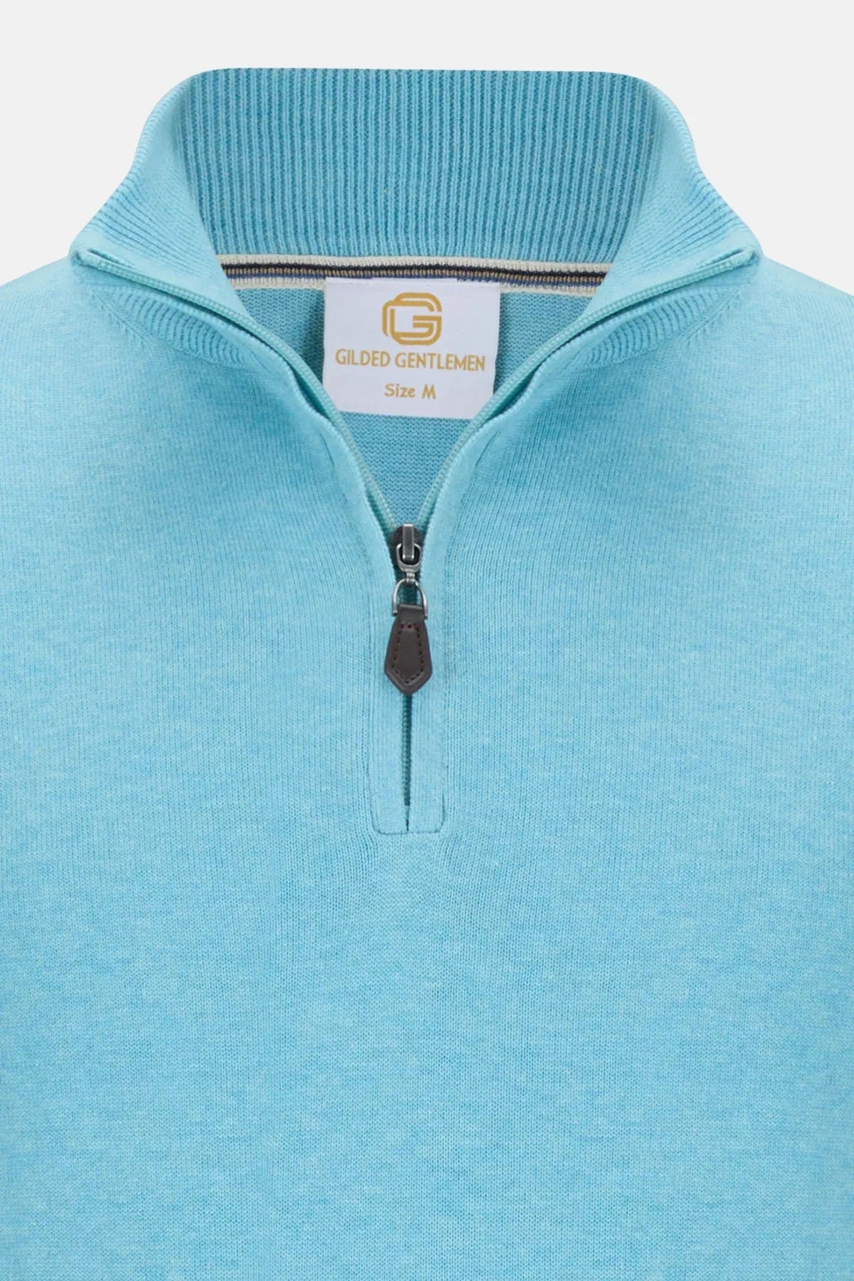 Gilded Gentlemen Harold Half Zip Sweater - Aqua