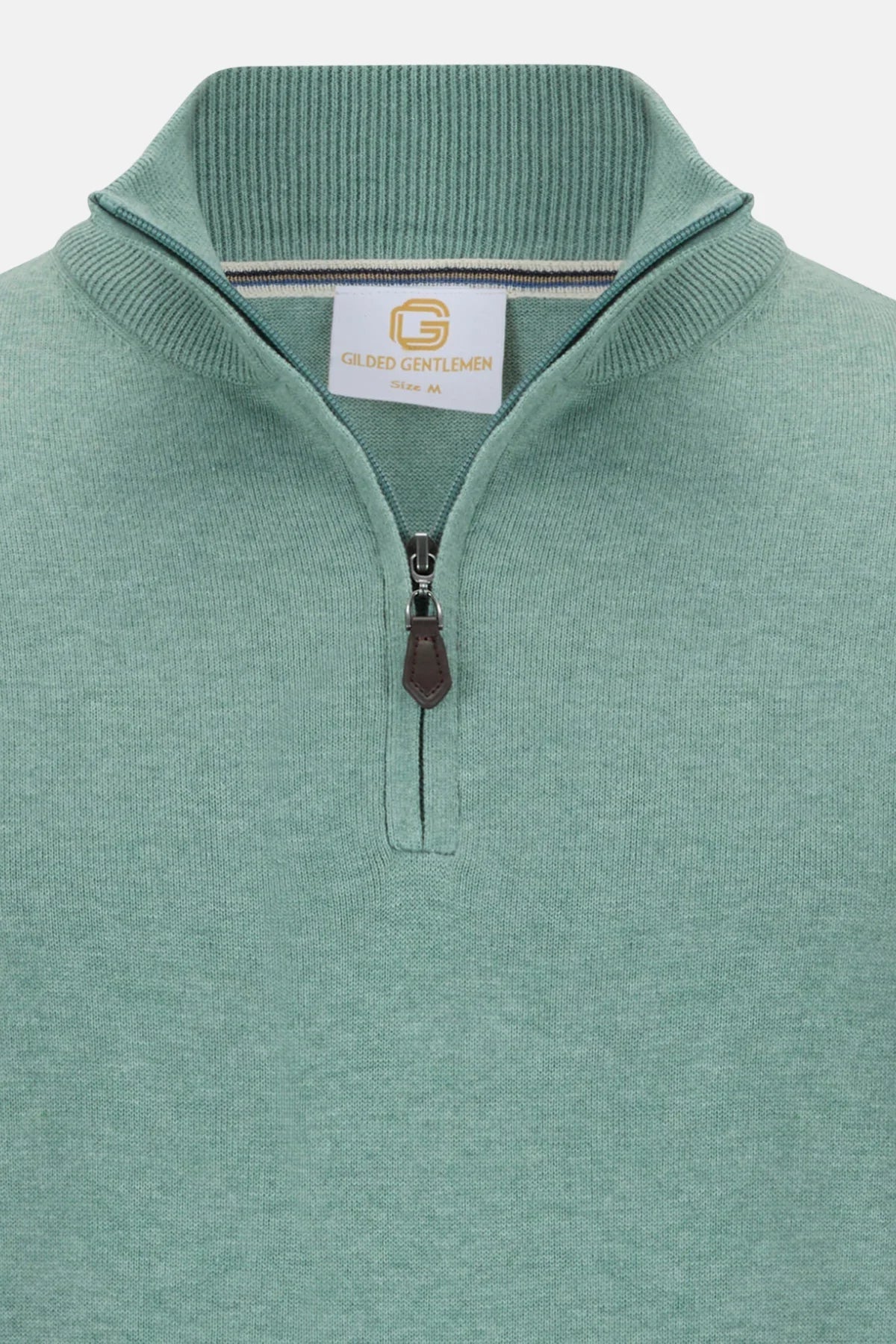 Gilded Gentlemen Harold Half Zip Sweater - Misty Green