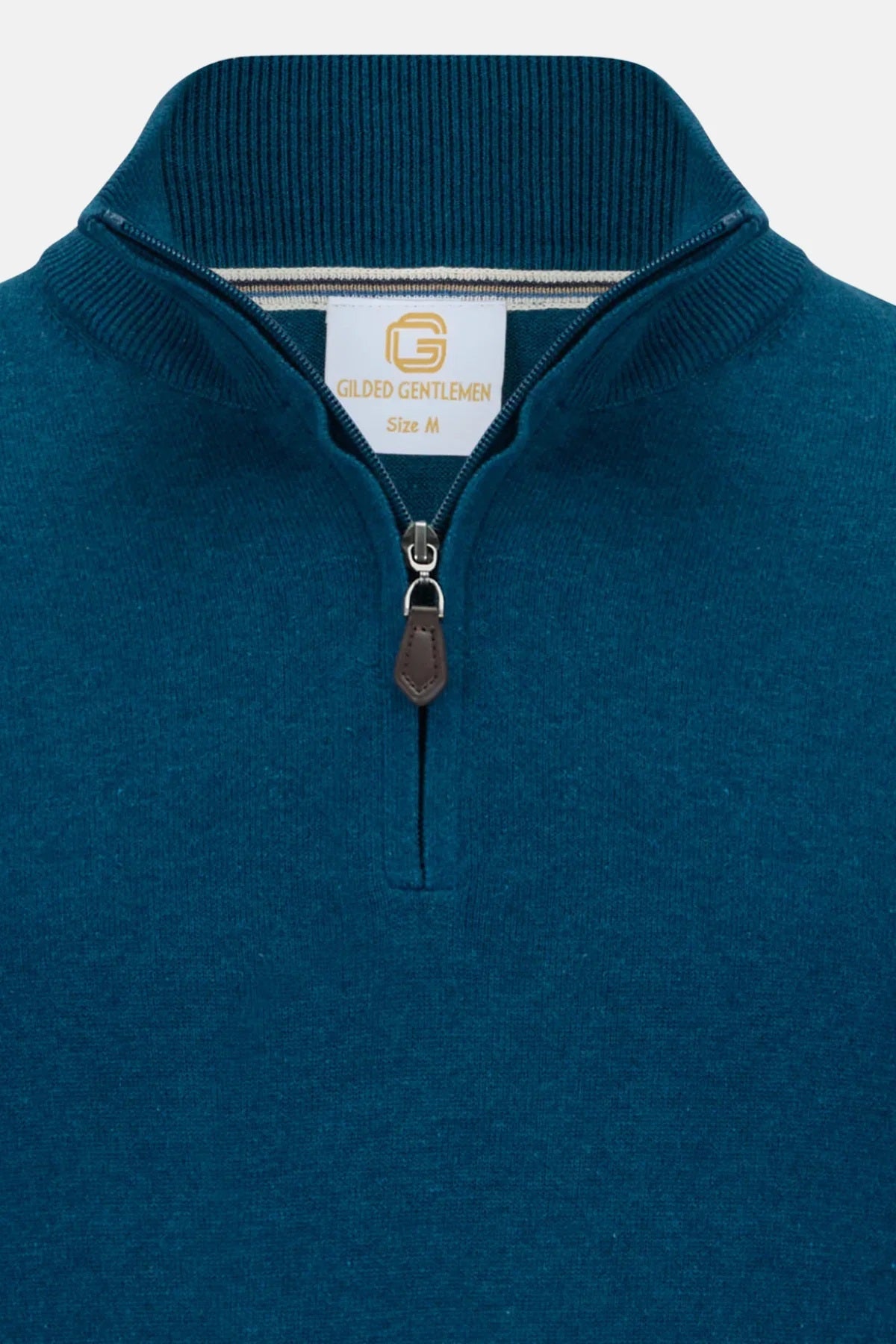 Gilded Gentlemen Harold Half Zip Sweater - Teal