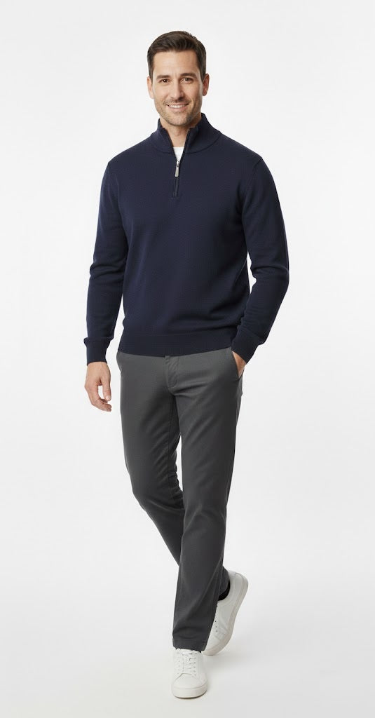 6th Sense Harry Half Zip Sweater - Navy Blazer