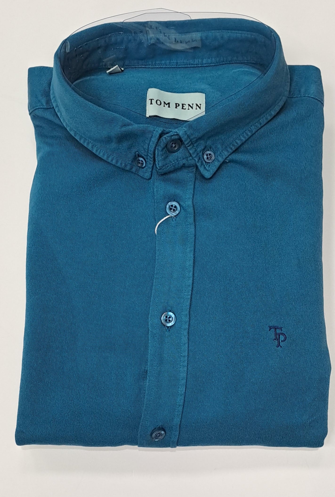 Tom Penn Oxford Long Sleeve Casual Shirt TP-880 - Marine