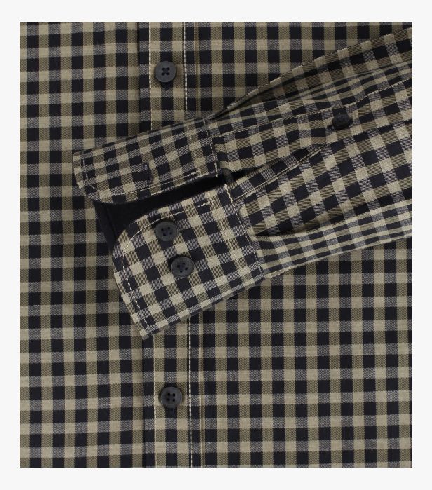 Casa Moda Long Sleeve Casual Checked Shirt 300 - Olive