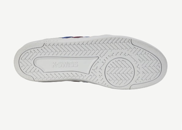 K-Swiss Court Palisades Trainer - White/Sodalite Blue/Burgundy