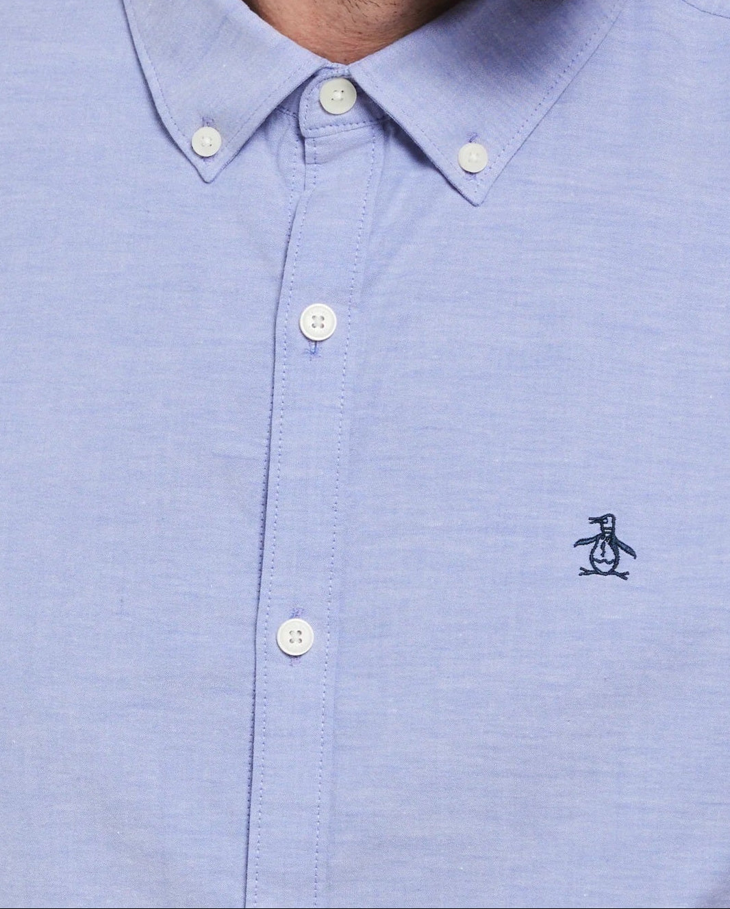 Original Penguin Ecovero Oxford Stretch Short Sleeve Shirt - Amparo Blue