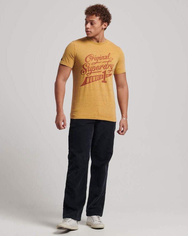 Superdry College Scripted Graphic T-Shirt - Yellow Marl