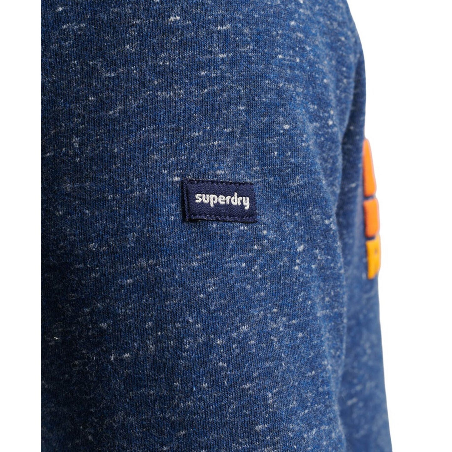 Superdry 70's Retro Font Logo Hoodie - Fifth Avenue Navy Snow