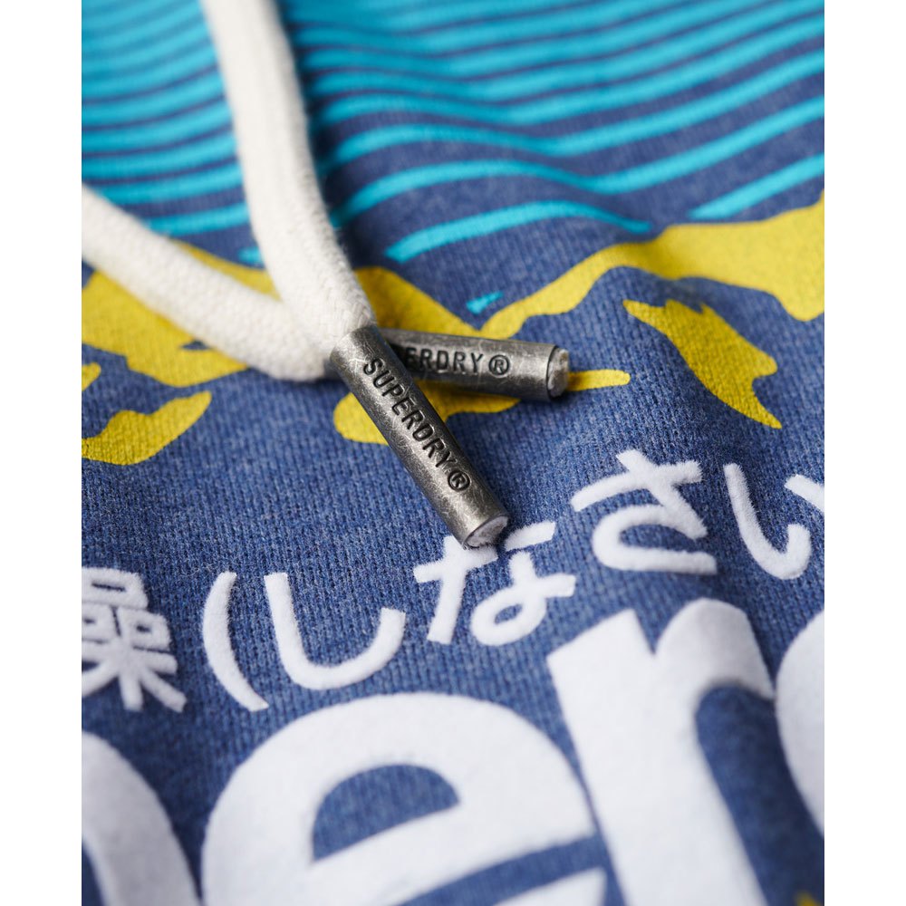 Superdry Great Outdoors Graphic Hoodie - Jeans Blue Marl