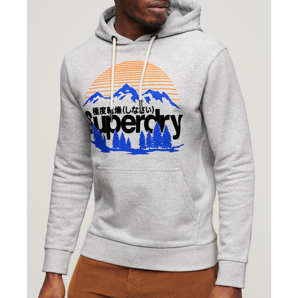 Superdry Great Outdoors Graphic Hoodie - Flake Grey Marl