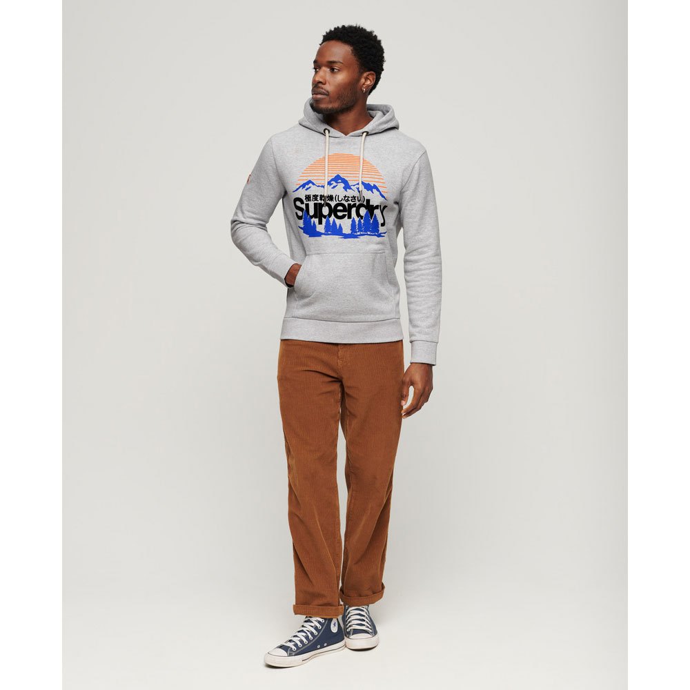 Superdry Great Outdoors Graphic Hoodie - Flake Grey Marl