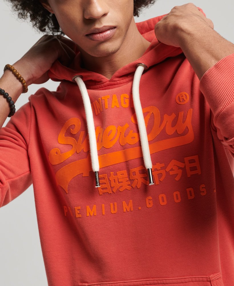 Superdry Vintage Logo Neon Hoodie - Americana Red