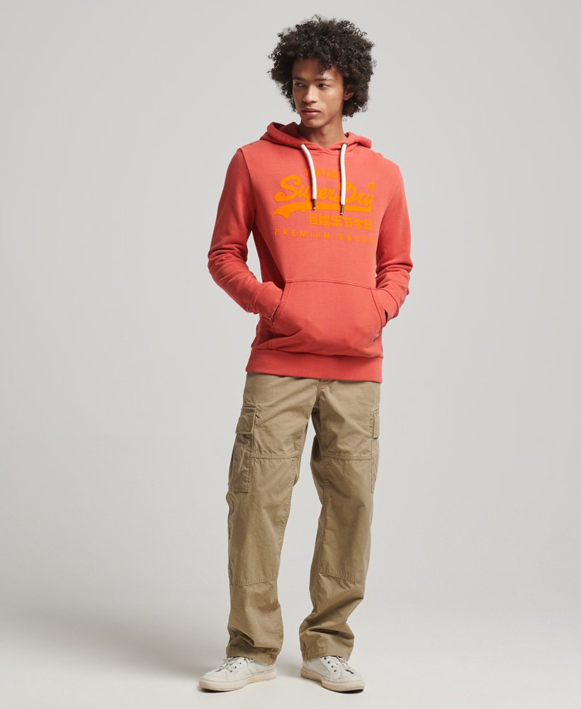 Superdry Vintage Logo Neon Hoodie - Americana Red