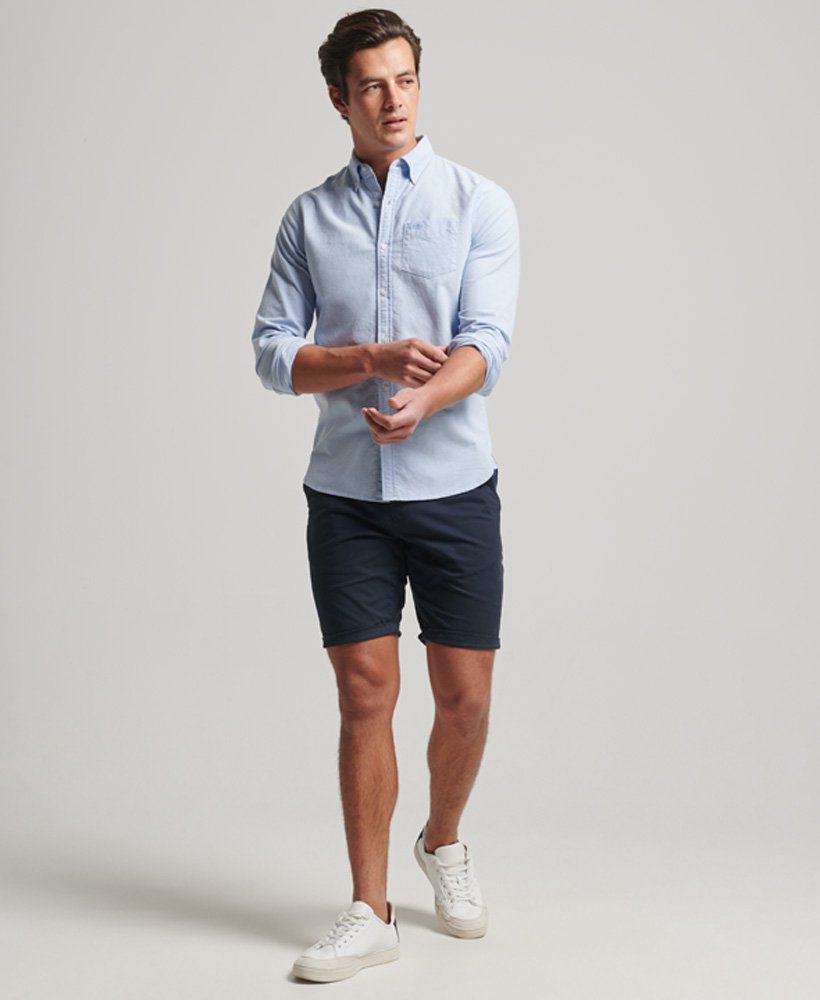 Superdry Vintage Oxford Long Sleeve Shirt - Classic Blue Oxford