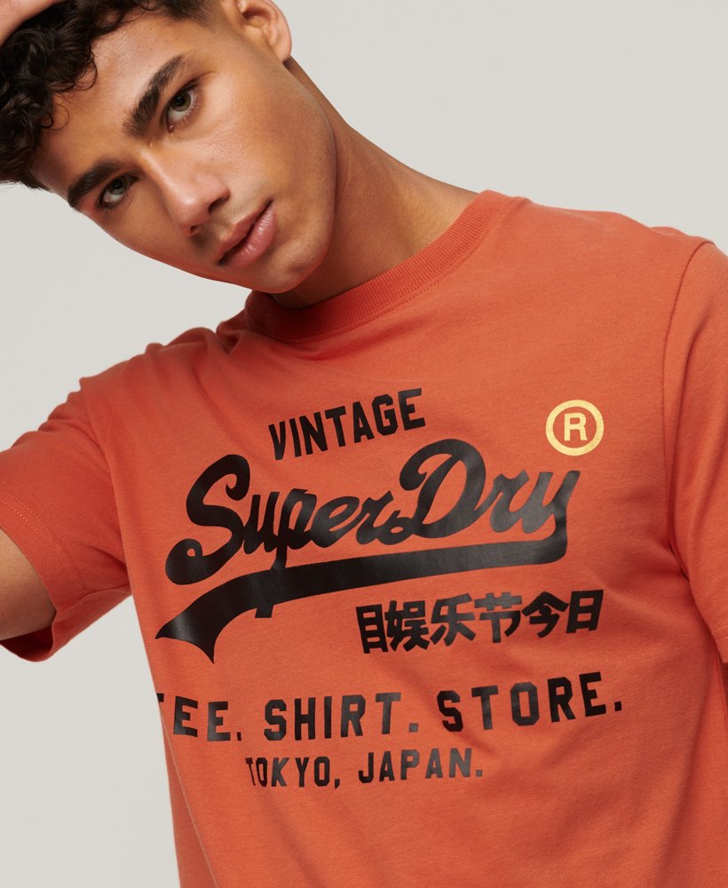 Superdry Vintage Logo Store Classic T-Shirt - Havana Orange – Watson  Menswear