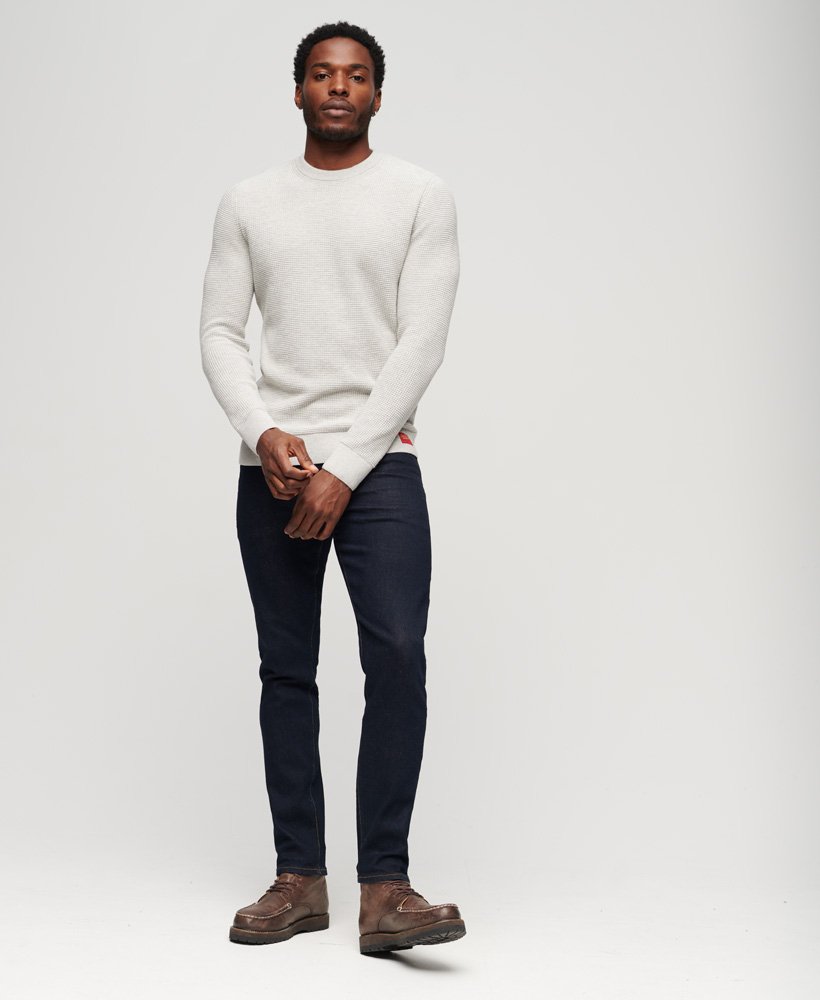 Superdry Textured Crew Knit Jumper - Light Grey Heather