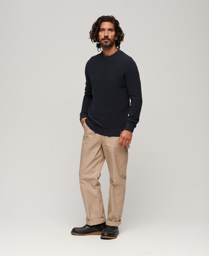 Superdry Textured Crew Knit Jumper - Eclipse Navy Heather