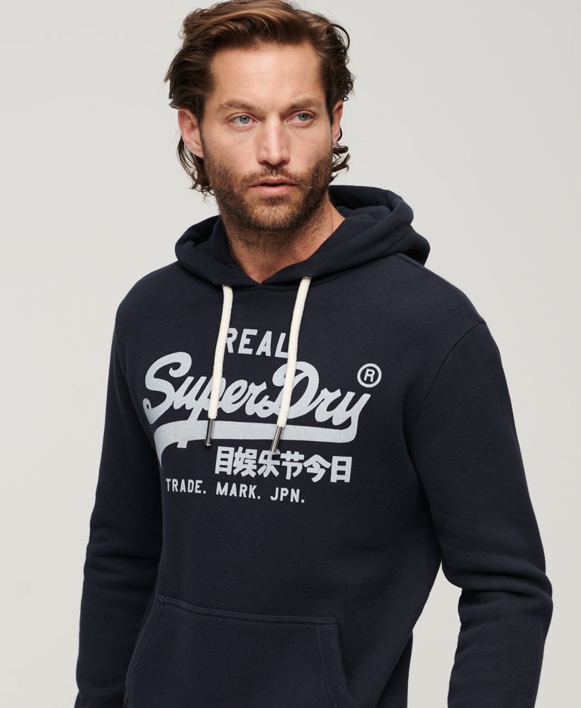Superdry Vintage Logo Hoodie Eclipse Navy – Watson Menswear