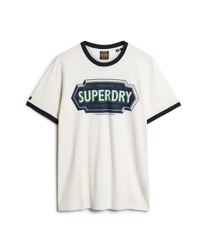 Superdry Ringer Workwear Graphic T-Shirt - Winter White/Eclipse Navy