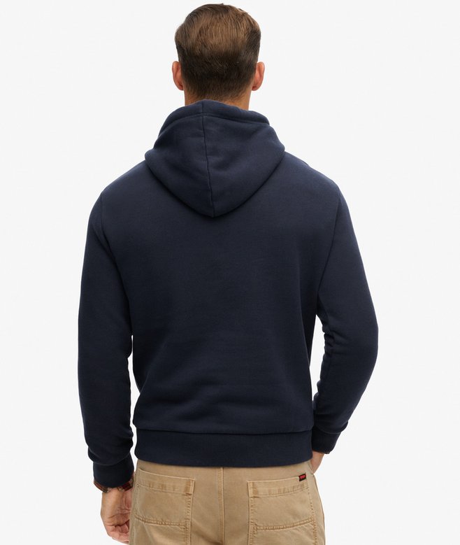 Superdry Retro Stripe Logo Hoodie - Eclipse Navy