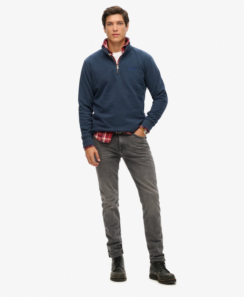 Superdry Essential Logo Half Zip Sweater - Navy