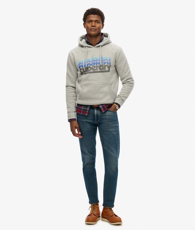 Superdry Stacked Hoodie - Grey Marl