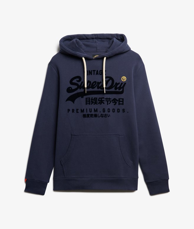 Superdry Vintage Logo Tonal Relaxed Hoodie - Lauren Navy