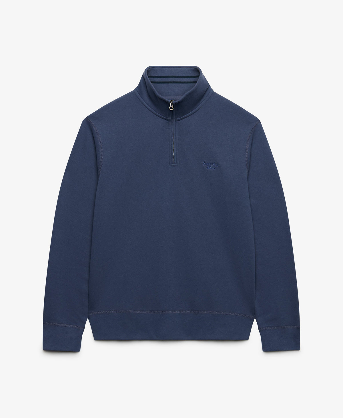Superdry Essential Serif Logo Half Zip Sweater - Soft Navy