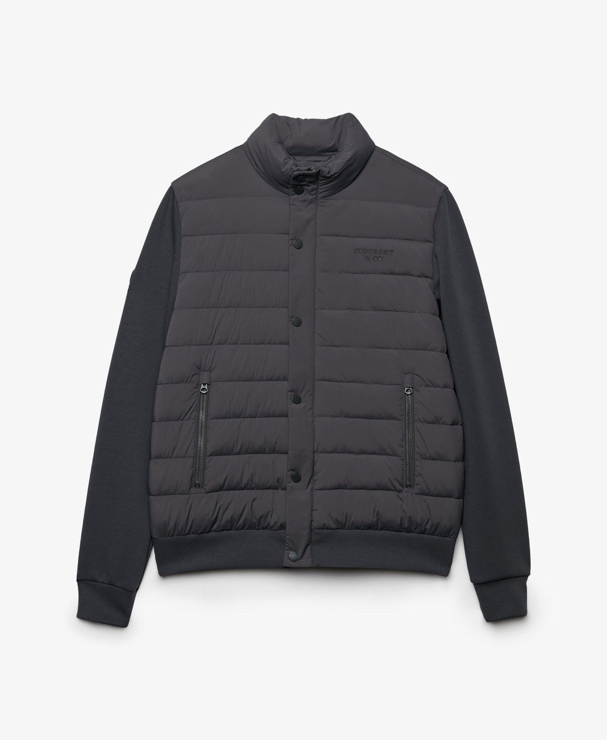 Superdry Interlock Hybrid Jacket - Charcoal