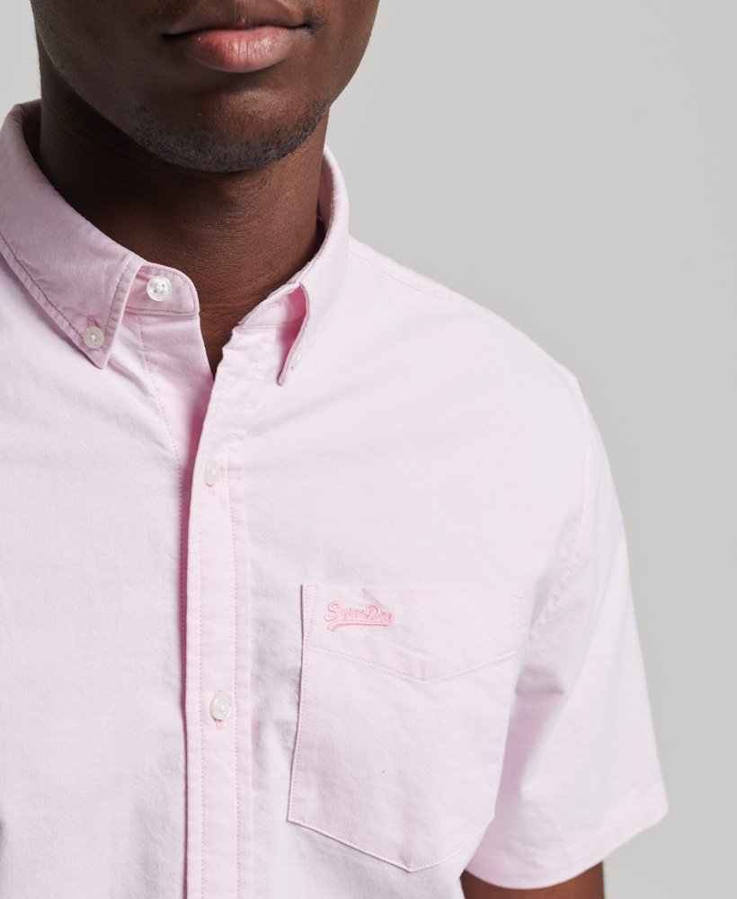 Organic Cotton Vintage Oxford Short Sleeve Shirt - City Pink