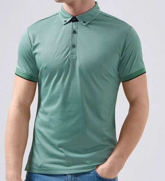 Remus Uomo Cotton Blend Jersey Polo Shirt - Light Green – Watson