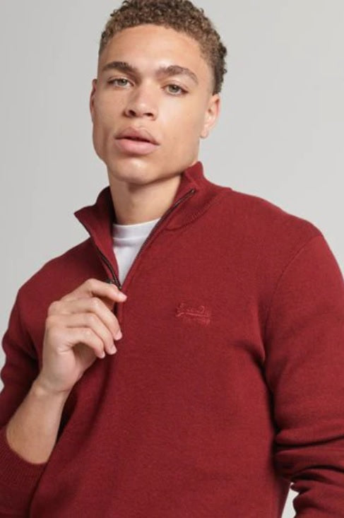 Mens red 2024 half zip sweater