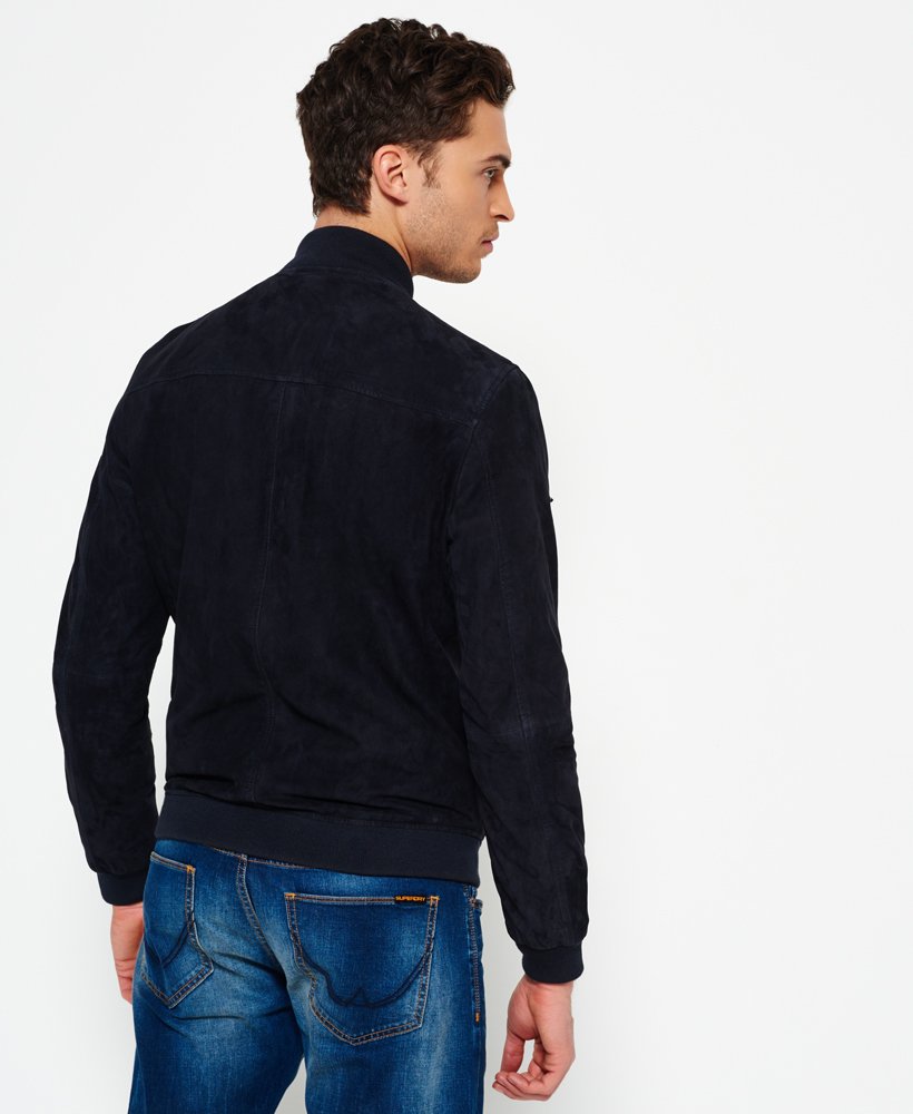Superdry Slim Suede Bomber Jacket - Ink