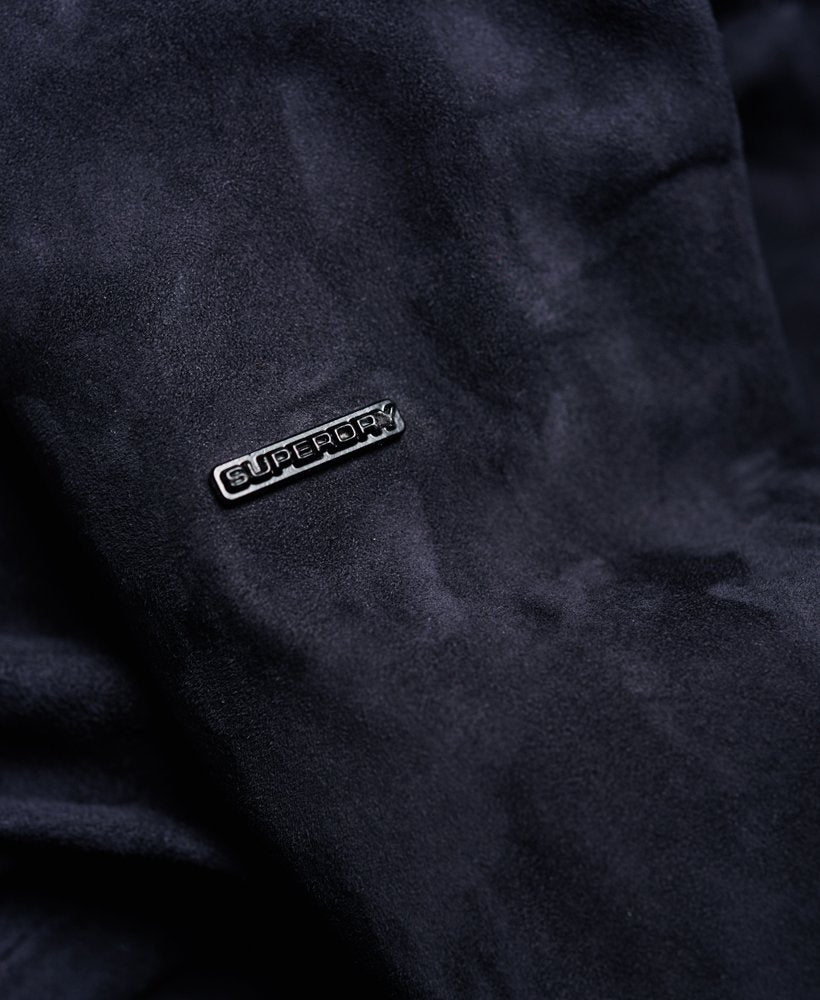 Superdry Slim Suede Bomber Jacket - Ink