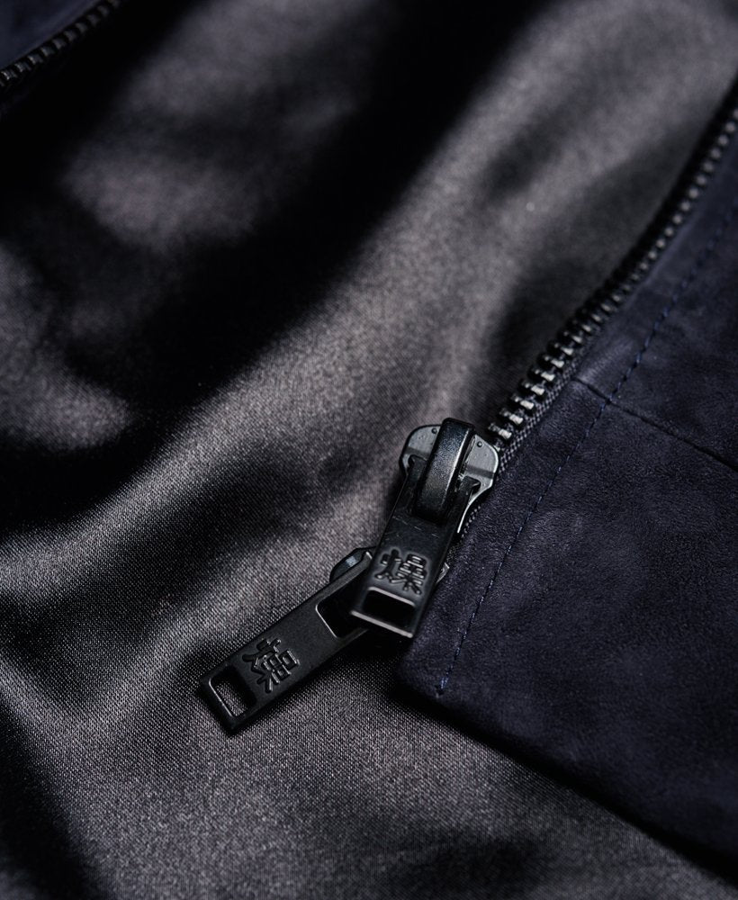 Superdry Slim Suede Bomber Jacket - Ink