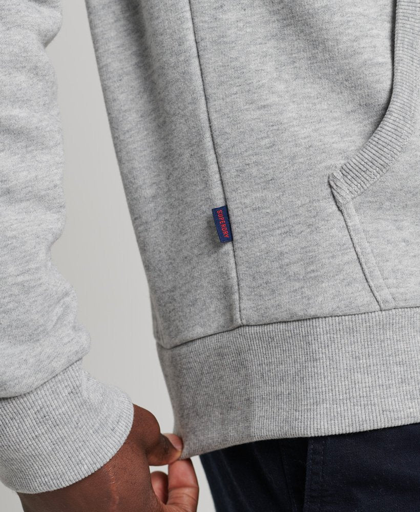 Superdry Vintage Logo Classic Full Zip Hoodie - Athletic Grey Marl