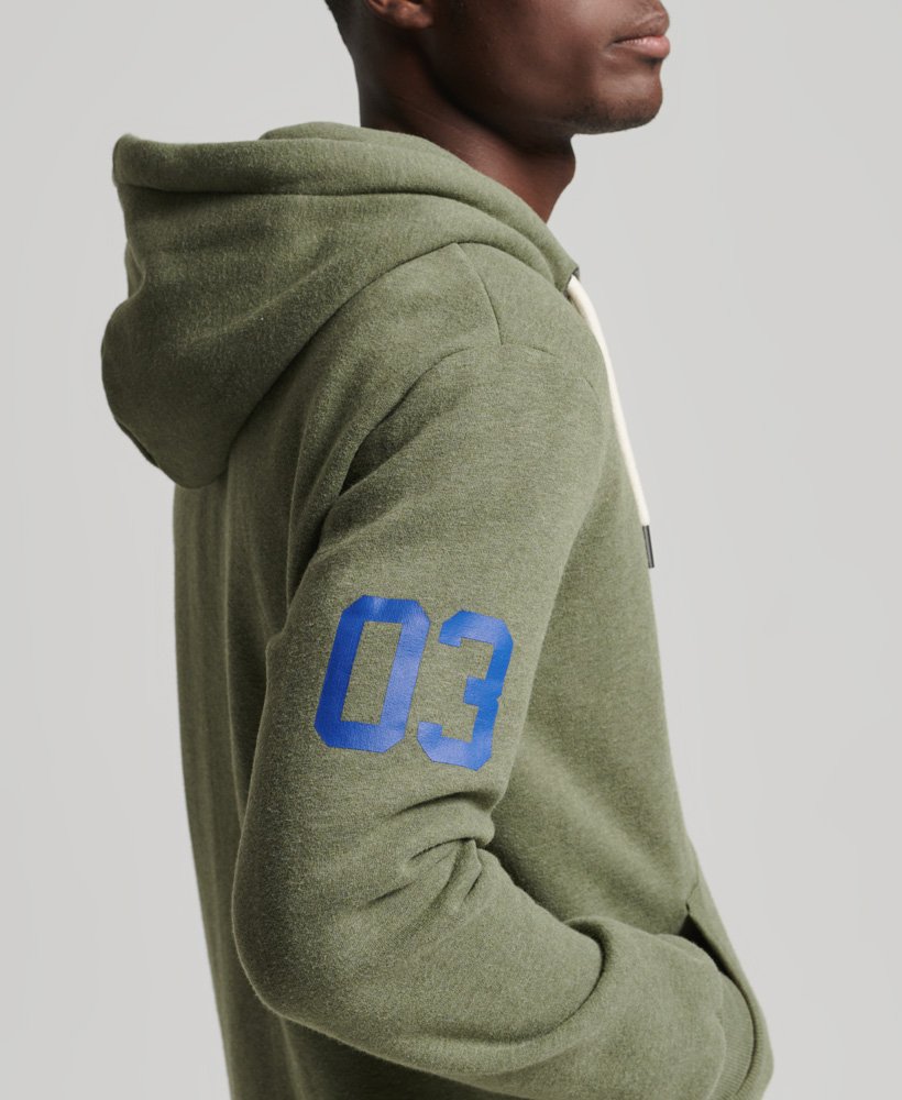 Superdry Vintage Logo Classic Full Zip Hoodie - Thrift Olive Marl