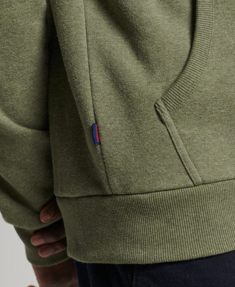 Superdry Vintage Logo Classic Full Zip Hoodie - Thrift Olive Marl
