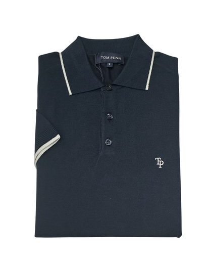 Tom Penn Short Sleeve Polo Shirt TP-062K - Navy