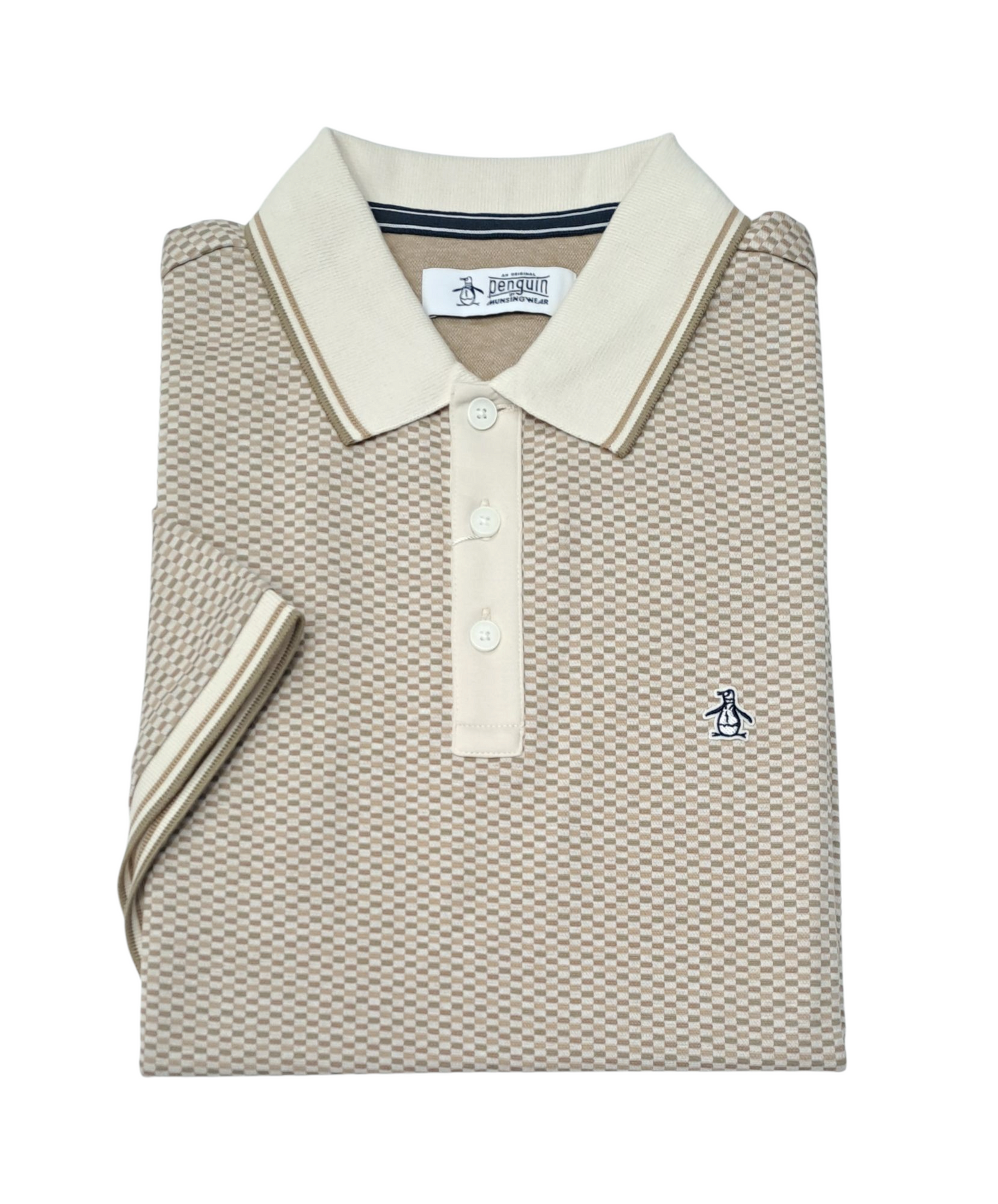 Original Penguin Allover Mini Jacquard Polo Shirt - Birch